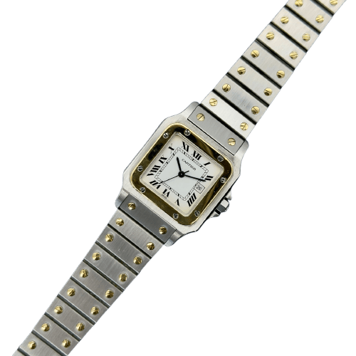 Montre Cartier Santos Carrée 2961 - Montre automatique en acier et or jaune 58 Facettes 055