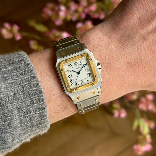 Montre Cartier Santos Carrée 2961 - Montre automatique en acier et or jaune 58 Facettes 055