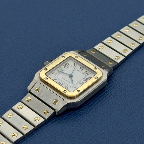 Montre Cartier Santos Carrée 2961 - Montre automatique en acier et or jaune 58 Facettes 055