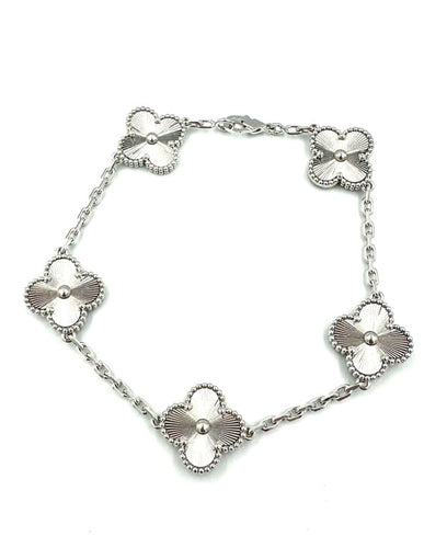 Bracelet Van Cleef & Arpels Vintage Alhambra - Bracelet en or blanc 18K 58 Facettes VCA Bracelet