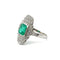 Bague 56 Art déco - Bague émeraude et diamants en or blanc 18k 58 Facettes 50430