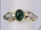 Bague Bague cabochon émeraudes et diamants en or jaune 58 Facettes BA-16