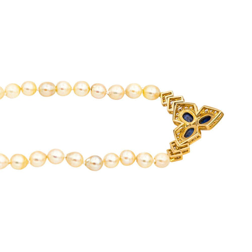Collier Collier Or jaune Saphir, Diamant, Perle 58 Facettes 4932001CN
