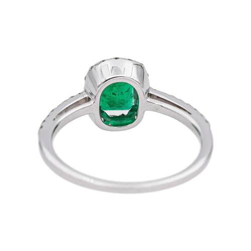 Bague 58 Bague Or blanc Emeraude, Diamant 58 Facettes 4951642CN