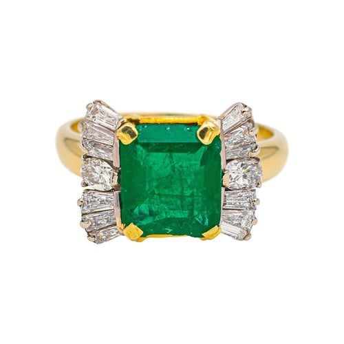 Bague 57 Bague Or jaune Emeraude, Diamant 58 Facettes 4960095CN
