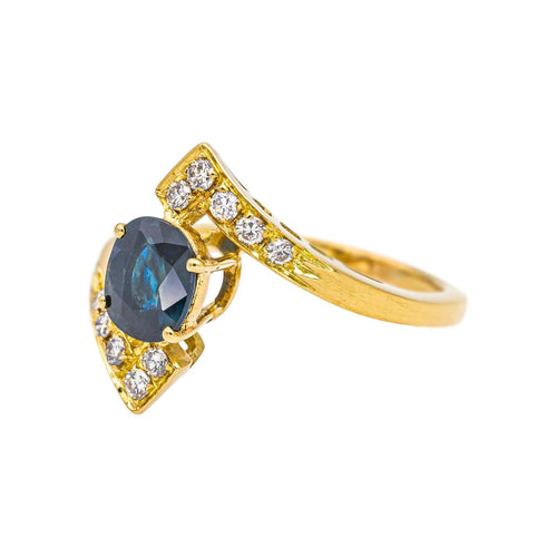 Bague 55 Bague Or jaune Saphir, Diamant 58 Facettes 4960096CN