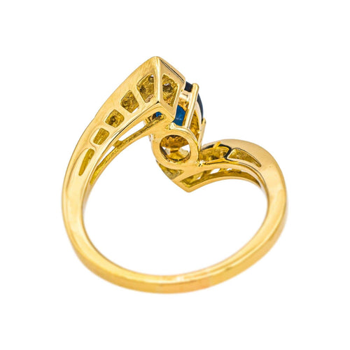 Bague 55 Bague Or jaune Saphir, Diamant 58 Facettes 4960096CN