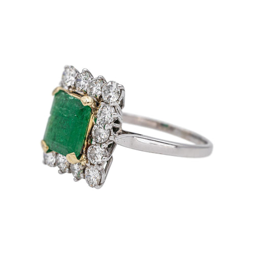 Bague 56 Bague Or blanc Emeraude, Diamant 58 Facettes 4980171RV