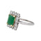 Bague 56 Bague Or blanc Emeraude, Diamant 58 Facettes 4980171RV