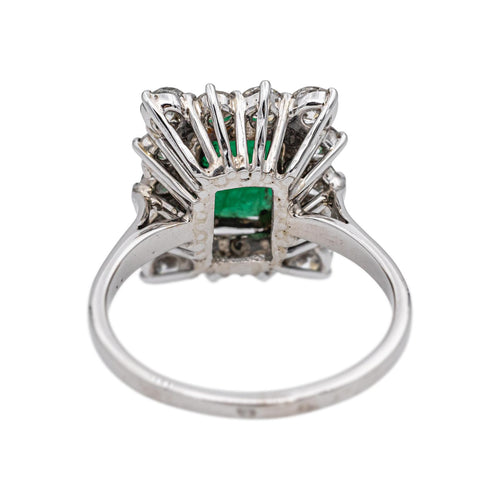 Bague 56 Bague Or blanc Emeraude, Diamant 58 Facettes 4980171RV