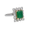 Bague 56 Bague Or blanc Emeraude, Diamant 58 Facettes 4980171RV