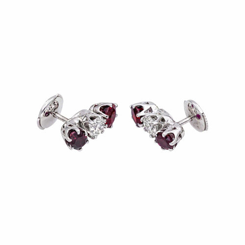 Boucles d'oreilles Boucles d'oreilles Or blanc Diamant, Rubis 58 Facettes 5039430RV