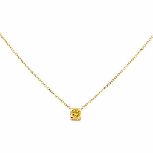 Collier Dinh Van Collier Cube Or jaune Saphir jaune 58 Facettes 5094210RV