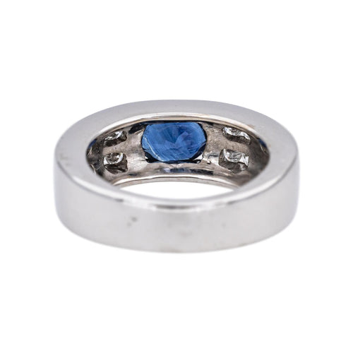 Bague 54 Bague Or blanc Saphir, Diamant 58 Facettes 5106091CN