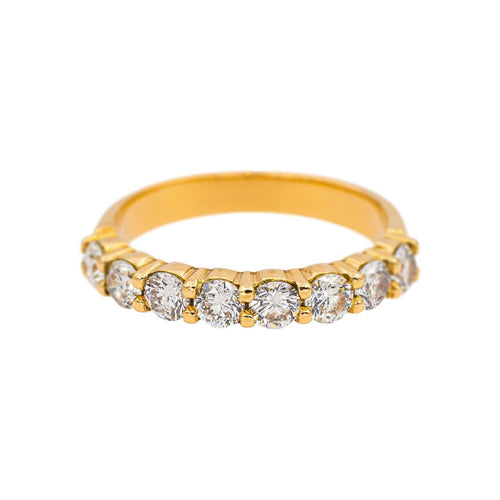 Bague 54 Bague  Demi-alliance  Or jaune Diamant 58 Facettes 5114924CN