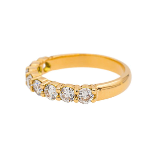 Bague 54 Bague  Demi-alliance  Or jaune Diamant 58 Facettes 5114924CN