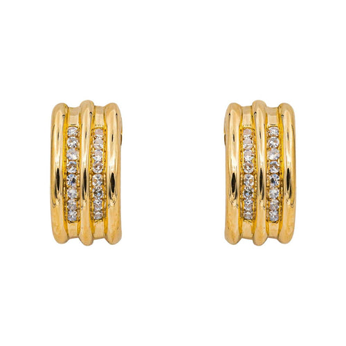 Boucles d'oreilles Boucles d'oreilles Demi créoles Or jaune Diamant 58 Facettes 5177684RV