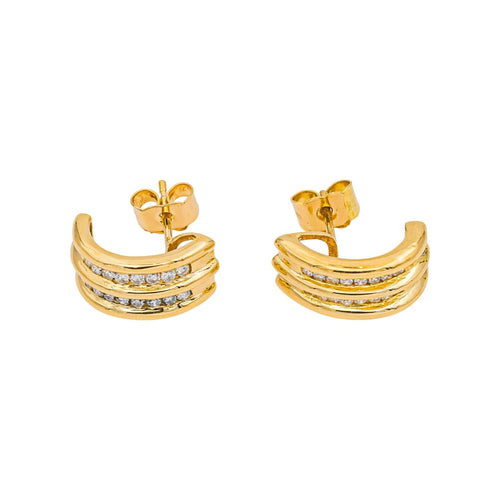 Boucles d'oreilles Boucles d'oreilles Demi créoles Or jaune Diamant 58 Facettes 5177684RV