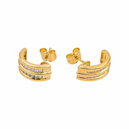 Boucles d'oreilles Boucles d'oreilles Demi créoles Or jaune Diamant 58 Facettes 5177684RV
