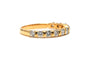 Bague 54 Alliance demi-américaine contemporaine en or jaune 18 carats et diamants taille brillant 58 Facettes 22695