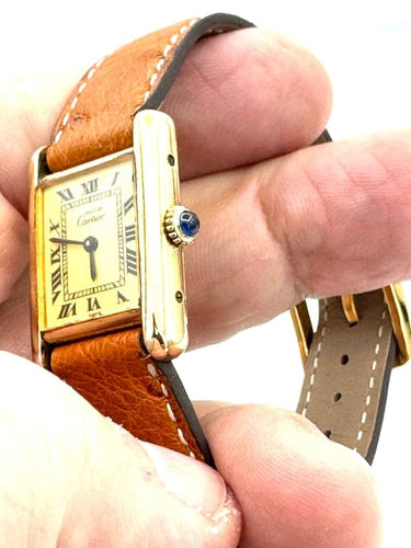 Montre Cartier Tank Must - Montre vermeil avec coffret 58 Facettes 260016