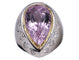 Bague 60 Bague en or blanc avec améthyste poire et diamant 58 Facettes BA-1492