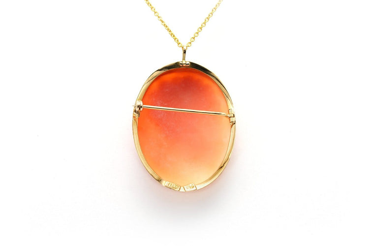 Pendentif Pendentif années 50 en or jaune 18 carats serti d’un camée 58 Facettes 23039