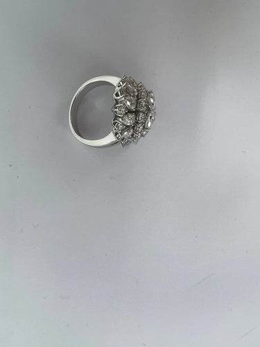 Bague 54 Bague cocktail en or blanc et diamants 58 Facettes RNG-145