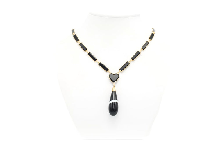 Collier Collier Napoléon III en or jaune 18 carats, onyx et agates 58 Facettes B606