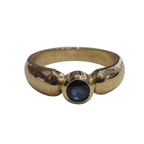 Bague 53 Bague - Saphir bleu en or jaune 18k 58 Facettes S41