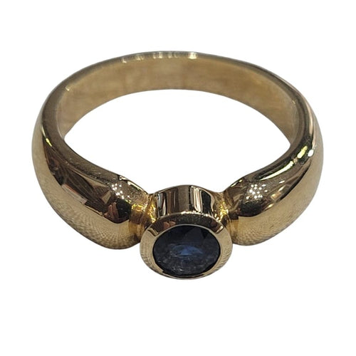 Bague 53 Bague - Saphir bleu en or jaune 18k 58 Facettes S41