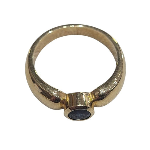 Bague 53 Bague - Saphir bleu en or jaune 18k 58 Facettes S41