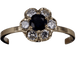 Bague 53.5 Bague fleur vintage en or jaune, saphir bleu et diamant 58 Facettes BA 122
