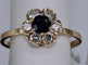 Bague 53.5 Bague fleur vintage en or jaune, saphir bleu et diamant 58 Facettes BA 122