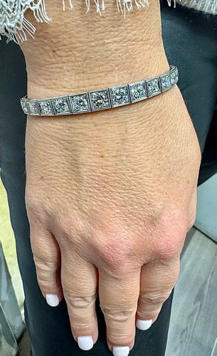 Bracelet Romolo Verga - Bracelet rivière en platine et diamants env. 10 carats 58 Facettes 90852-ac12752