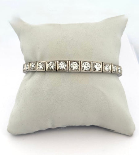 Bracelet Romolo Verga - Bracelet rivière en platine et diamants env. 10 carats 58 Facettes 90852-ac12752