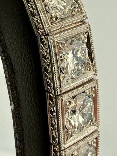 Bracelet Romolo Verga - Bracelet rivière en platine et diamants env. 10 carats 58 Facettes 90852-ac12752