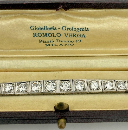 Bracelet Romolo Verga - Bracelet rivière en platine et diamants env. 10 carats 58 Facettes 90852-ac12752