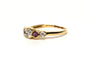 Bague 54 Alliance demi-américaine contemporaine en or jaune 18 carats, rubis et diamants 58 Facettes 21952