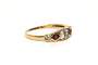 Bague 54 Alliance demi-américaine contemporaine en or jaune 18 carats, rubis et diamants 58 Facettes 21952