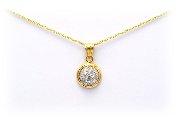 Pendentif Pendentif contemporain en or jaune 18 carats serti de diamants taille brillant 58 Facettes 22913