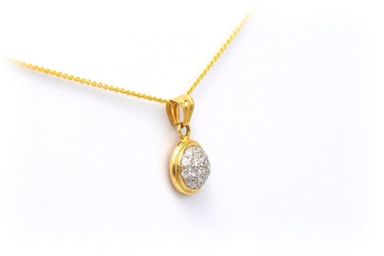 Pendentif Pendentif contemporain en or jaune 18 carats serti de diamants taille brillant 58 Facettes 22913