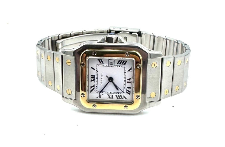 Montre Cartier Santos - Montre en or jaune et acier, réf. 2961 58 Facettes 260002