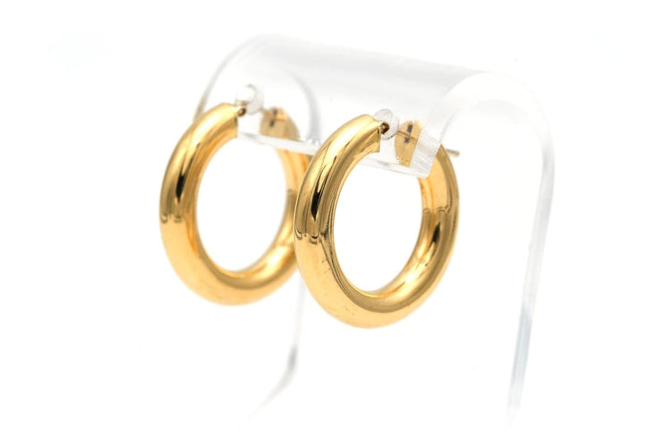 Boucles d'oreilles Boucles d'oreilles créoles contemporaines en or jaune 18 carats 58 Facettes B664