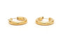 Boucles d'oreilles Boucles d'oreilles créoles contemporaines en or jaune 18 carats 58 Facettes B664