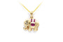 Pendentif Pendentif contemporain en or jaune 18 carats serti de rubis et diamant 58 Facettes 22055