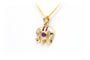 Pendentif Pendentif contemporain en or jaune 18 carats serti de rubis et diamant 58 Facettes 22055