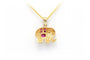 Pendentif Pendentif contemporain en or jaune 18 carats serti de rubis et diamant 58 Facettes 22055