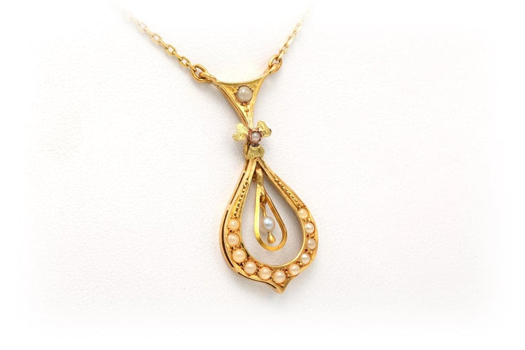 Collier Collier Art nouveau en or jaune 18 carats et perles 58 Facettes B291