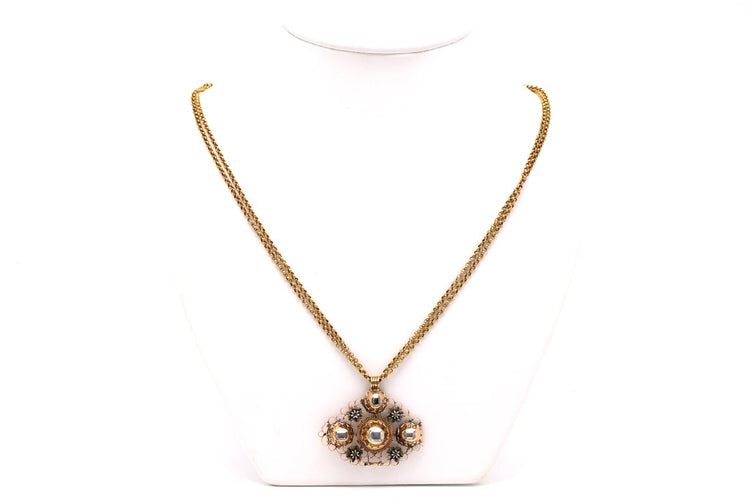 Collier Collier Napoléon III en or jaune 18 carats et diamants taille rose 58 Facettes B485